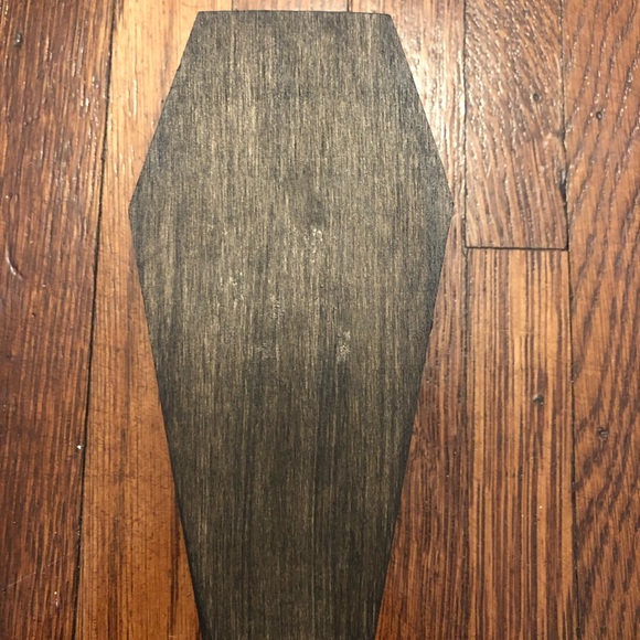 Vintage Inspired Wooden Coffin Ring Jewelry Box Victorian Gothic Vampire Wedding - Picture 5 of 5